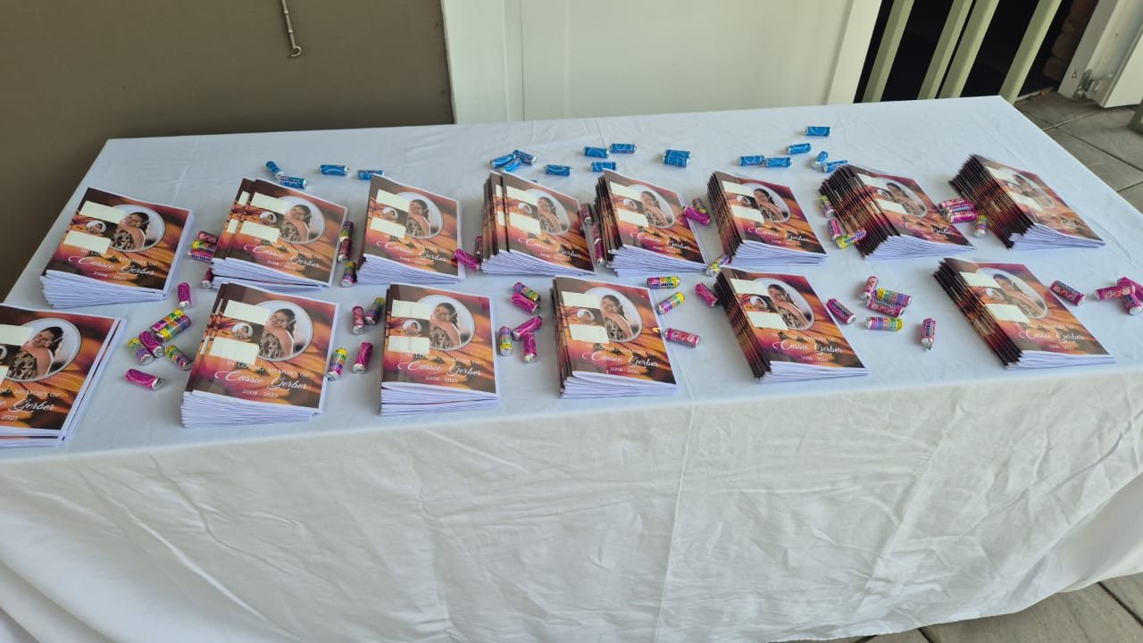 Order of service booklet